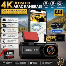 Triline Ultra Hd 4k Mini Ön Ve Arka Araç Kamerası 64gb Hafıza Gece Görüşlü Gps Destekli Kamera
