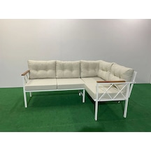 Köşe Koltuk Takımı , 2 2 Balkon-bahçe-kafe,çay Seti,koltuk Takımı,mutfak Köşesi Beyaz Profil Bej