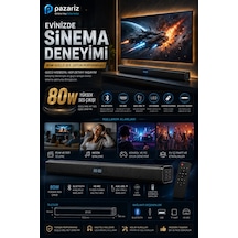 Soundbar Kablosuz Ev Sinema Sistemi Stereo Hd Ses Kalitesi 80w Led Ekranlı Tv005