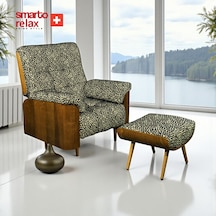 Smarto Relax Tv Koltuğu Napoli Sabit Ergonomik Kadife/şönil Beyaz Siyah Dekoratif Baba Koltuğu Siyah