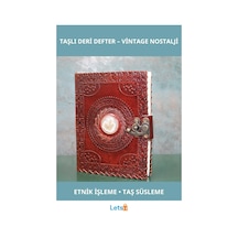 Vintage Taşlı Deri Defter 20x15 Cm Etnik İşleme Çok Renkli Vintage Taşlı Deri Defter 20x15 Cm Etnik İşleme Çok Renkli