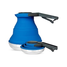 Katlanabilir Kamp Su Isıtıcısı 1,5 L Silikon Ve Paslanmaz Çelik - Gazlı Ocak Su Isıtıcısı, Kaynar Su İçin Katlanabilir Su Isıtıcısı. Gazlı Ocak İçin Taşınabilir Gazlı Su Isıtıcısı Çok Renkli