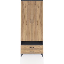 Arges Dolap 3 Raflı 2 Çekmeceli Tek Askılı 88x30x221 Antrasit... Antrasit