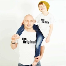 Tshirthane - The Remix Baba Oğul Kombini Tshirt Giyim Beyaz