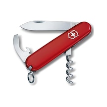 İsviçre Çakısı, Waiter, Swiss Army Knife, Çok Amaçlı Alet, 9 Fonksiyonlu, Bıçak, Büyük, Şişe Açacağı, Konserve Açacağı, Kırmızı