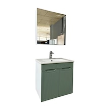 Banyo Dolabı Aynalı Cnc İşlemeli 65 Cm Yeşil
