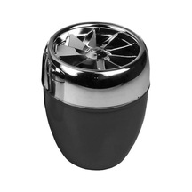 Bas-çevir Türbin Metal Hazneli Küllük Mat Siyah 9 CM
