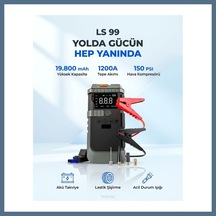 Buradabulabilirsin Nsun T-life Jump Starter 19800 Mah Akü Takviyeli Hava Kompresörü Lensun Ls 99 Bbz