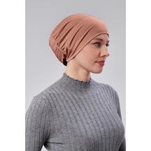 Sonbaharmoda Kadın Tesettür Hazır Pratik Geçmeli Bone Lastikli Kaymaz Gül Kurusu Gül Kurusu
