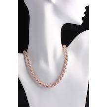Omar Silver Unisex Halat Gümüş Zincir 8 Mm Elmas Kesim Rose Gümüş