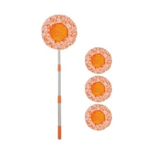 Geri Çekilebilir Uzatılmış Saplı Temizlik Mopu Çok Açılı Döner Başlıklı Kuru Islak Kullanımlı Temizlik Paspası 3'lü