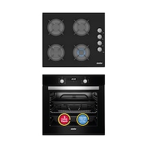Simfer 8 Fonksiyon Power Turbo Siyah 2'li Ankastre Set (7327 Fırın + 3500 Ocak)