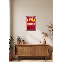 Hayat Basit Sadece Kolay Değil Retro Tablo Vintage Yazılı Dekoratif Poster Ahşap & Metal Seçenekli