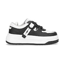 M.P Kadın Kışlık Su Geçirmez Kaydırmaz Kalın Eva Taban Hafif Rahat Ortopedik Deri Siyah Tarz Sneaker Beyaz - Siyah