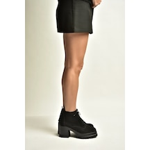 Fox Shoes Z965065902 Siyah Süet Kalın Topuklu Kadın Bot