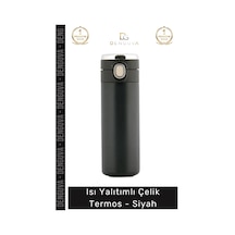 Termos Paslanmaz Çift Katmanlı Vakum İzolasyonlu Sızdırmaz Mat 304 Matara Çelik Termos Siyah