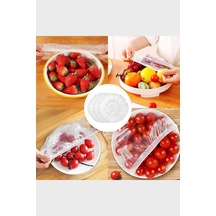 Mivelacure Lastikli Buzdolabı Poşeti 50x40cm Şeffaf Gıda Yiyecek Saklama Torbası Piknik Kamp Poşeti