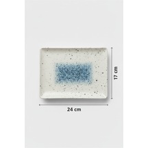 12'li Flora Dikdörtgen Kayık Tabak 24.17cm Dijital Splash Rinart Krem