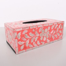 Anita Sedefli Dikdörtgen Peçetelik 23x12x8,5 Cm Kırmızı