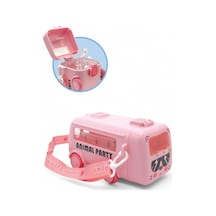 Mini Boy Silikon Gövde Pipetli Isırılmaz Tritan Su Matarası Pembe Genel
