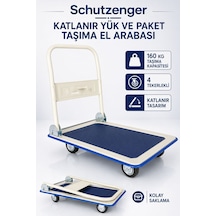 160 Kg Taşıma Kapasiteli Katlanır Yük Ve Paket Taşıma El Arabası 4 Tekerlekli Platformlu Taşıma Arabası