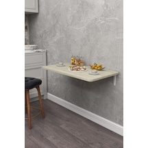 60x90 Cm İskandinav Tarzı Duvara Monte Katlanır Masa Traverten 60x90 Cm İskandinav Tarzı Duvara Monte Katlanır Masa Traverten