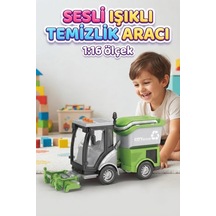Şehir Temizliği Oyuncağı 1:16 Ölçekli Gerçekçi Işıklı Ve Sesli Oyuncak Yol Süpürme Aracı