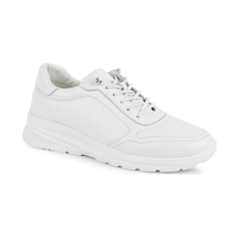 Libero Kadın Spor Ayakkabı L10.2273 Beyaz Hakiki Deri Bağcıklı Hafif Kalın Eva Taban Rahat Yürüyüş Comfort Sneaker