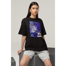 He Is Back Justin Bieber Baskılı Unisex Tişört, Oversize Şarkıcı Siyah