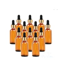 50 Cc Cam Damlalıklı Amber Şişe 50 Cc 50ml X 10 Adet / Ecza Şişesi / Dropper Şişe Kahverengi
