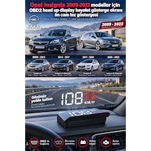 Opel Insignia 2009-2022 Modeller İçin Obd2 Head Up Display Hayalet Gösterge Ekranı Ön Cam Hız Göstergesi