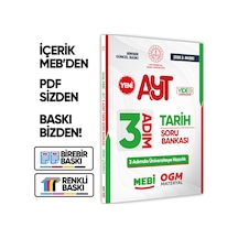 2026 Ayt Mebi-ogm 3 Adım Tarih Soru Bankası Renkli A4 Boyut Video Çözümlü Baskı Ücreti