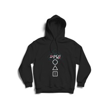 Squid Game Dizi Baskılı Kapüşonlu Sweatshirt Siyah