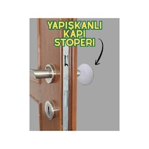 Yapışkanlı Kapı Kolu Stoperi Beyaz - Duvar Koruyucu Tampon Silikon Kapı Arkası Stopu-boya Koruyucu Disk Stoper-kapı Çarpma Engelleyici