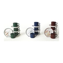 Keramika Stackable Çiçek Çay Fincan Takımı 8 Parça 4 Adet Çok Renkli