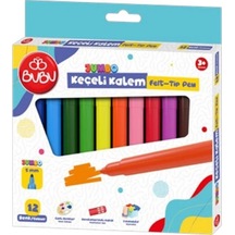 Bu-bu Keçeli Kalem Jumbo 5 Mm Karton Kutu 12 Renk