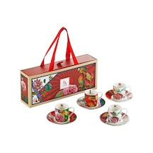 Lucky Art Lıorıne Bone 4lu Kahve Fıncanı Setı 100cc Çok  Renkli