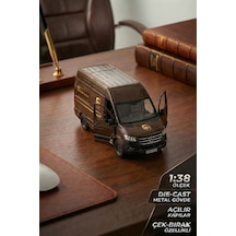 Kinsmart Mercedes Benz Sprinter Ups Kargo Aracı Metal Model Araba Çek Bırak 12 Cm