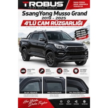 Premium Ssangyong Musso Grand Pick-up 2019+ Uyumlu Mügen Cam Rüzgarlığı 4'lü