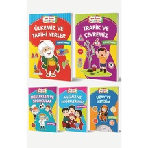 Okul Öncesi Boya Öğren Çıkartmalı Çocuk Kitapları Seti - 5 Kitap