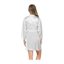 Findit Ekru Kısa Saten Bride Sabahlık