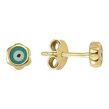Goldkupe 14 Ayar Altın Nazar Boncuğu Küpe 1,14 Gr-899