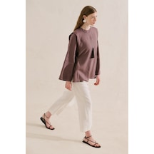 Manuka Keten Bağlamalı Geniş Kol Tunik Lavanta Ss26tnk00007-91