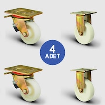 2 Adet Ed01Hkz100F Döner Tablalı Frenli + 2 Adet Ed02Hkz100