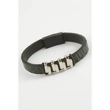 Zikzak - 953 - Kaliteli Mıknatıslı Suni Deri - Nazblsmm - Bileklik Yeşil