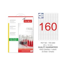 Tanex Tw-2280 22X12MM Şeffaf Laser Etiket 4000'li