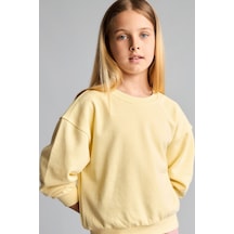 Defacto Relax Fıt Basic Sweatshırt Kız Çocuk E6842a826auyl487 Sarı-yl487