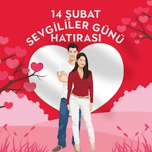 14 Şubat Sevgililer Günü Kumaş Pankart 150x250 Cm Tek Ebat