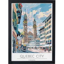 Quebec Cıty Canada Ahşap Çerçeveli Dekoratif Duvar Tablosu