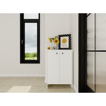 Assos 2 Kapaklı Ayakkabılık / Dolap Beyaz